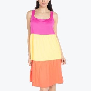 Lug Flare Color Block Sleeveless Dress